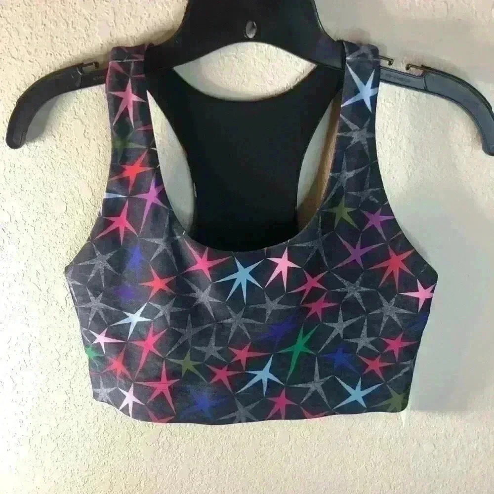 Terez Starfish Multi Stars Sports Bra sz S NWT